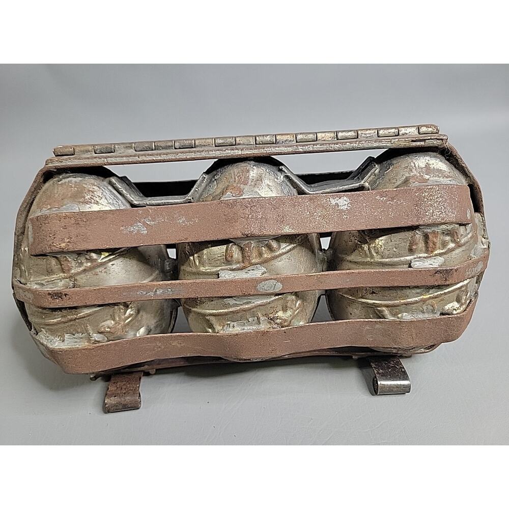 Antique Metal Hinged Chocolate Mold 3 Easter Egg